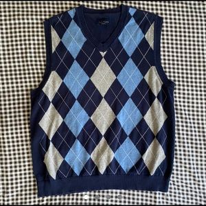 Dark blue argyle vest